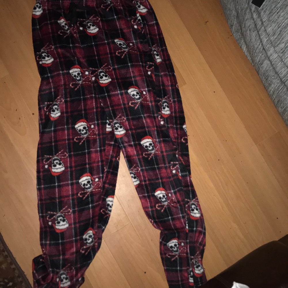 Small skull and candy cane pajama pants